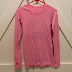 Lululemon Pink Running Shirt. Long sleeve. Size 6. Like new.